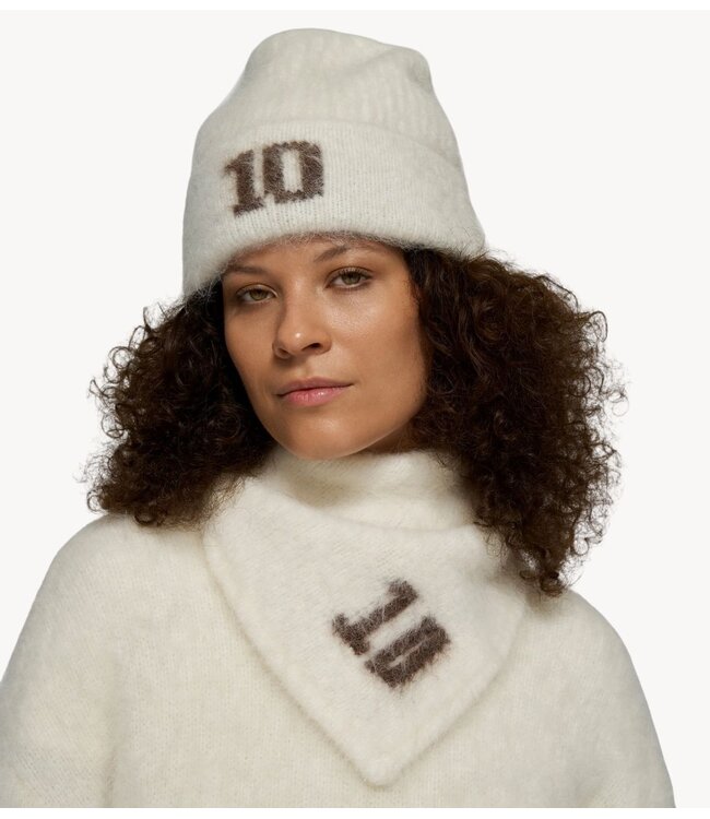 10DAYS Muts hairy knit beanie ecru
