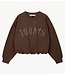 10DAYS Trui pleated sweater 10DAYS dark truffle