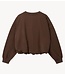 10DAYS Trui pleated sweater 10DAYS dark truffle