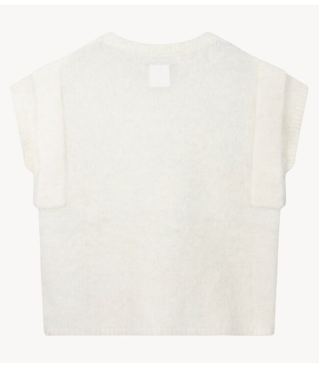 10DAYS Trui sleeveless knit sweater ecru