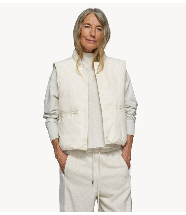 10DAYS Vest padded vest monogram pearl