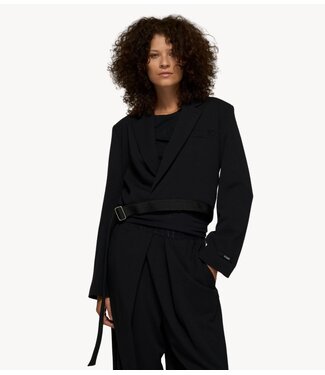 10DAYS Blazer belted blazer crepe black