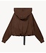 10DAYS Trui belted zip hoodie dark truffle