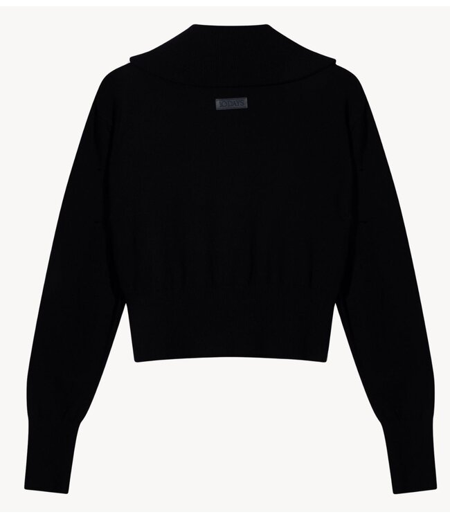 10DAYS Top slim knit cardigan black