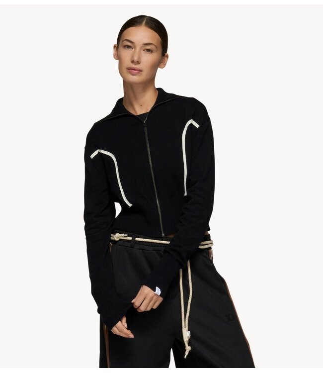 10DAYS Top slim knit cardigan black