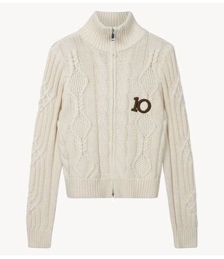 10DAYS Trui cable knit zip pearl