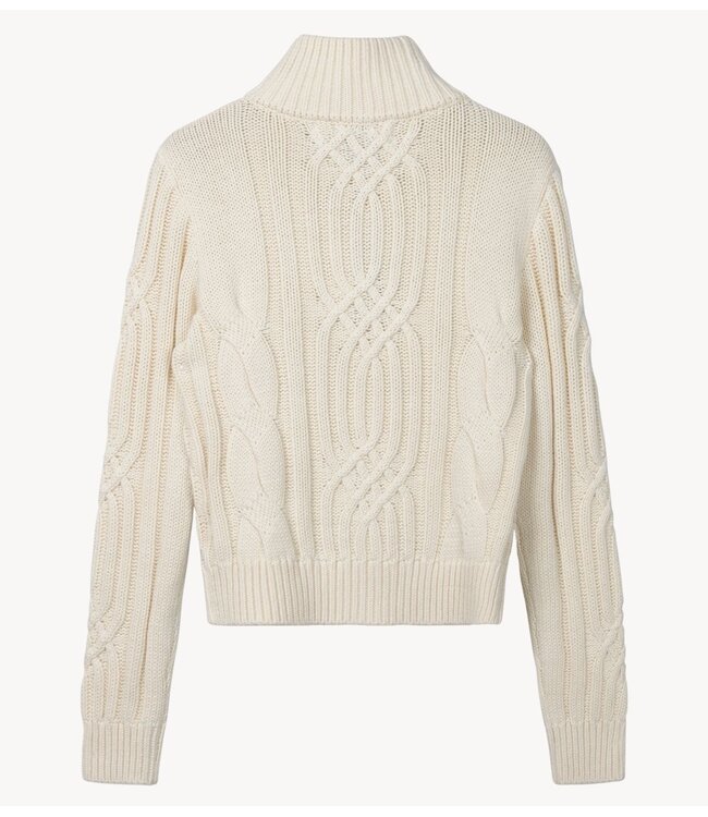 10DAYS Trui cable knit zip pearl
