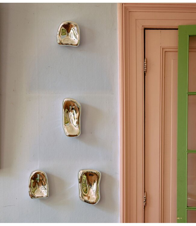 HKLIVING Glass sculpture chrome, no. 1