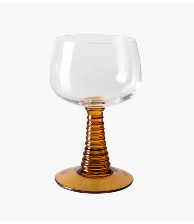 HKLIVING Wijnglas swirl high ochre