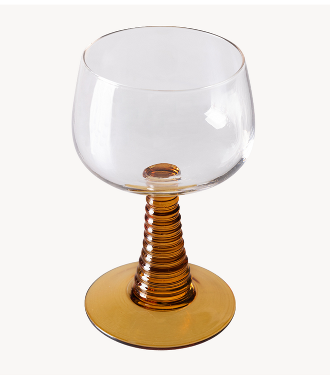 HKLIVING Wijnglas swirl high ochre