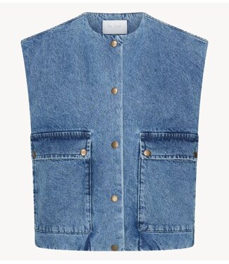BY-BAR Gilet Maggie denim sleeveless jacket mid denim