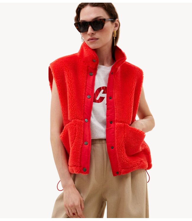 BY-BAR Gilet steve sleeveless jacket poppy red