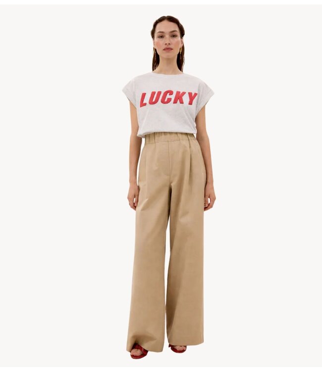 BY-BAR Broek benji canvas pants dark sand