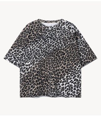 10DAYS Top soft scuba tee leopard ecru