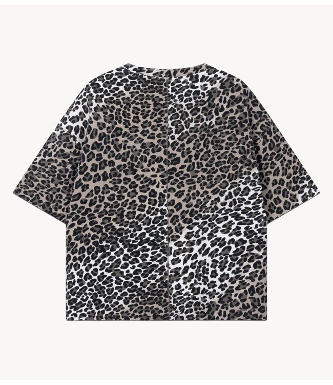 10DAYS Top soft scuba tee leopard ecru