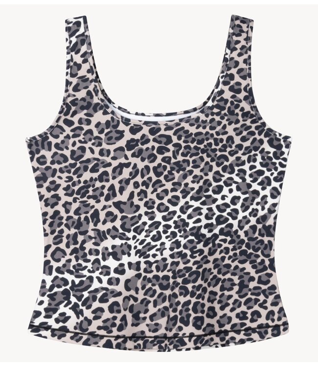 10DAYS Top slimfit tanktop leopard ecru