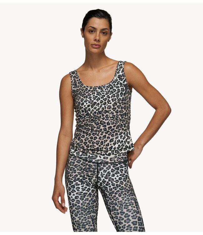 10DAYS Top slimfit tanktop leopard ecru