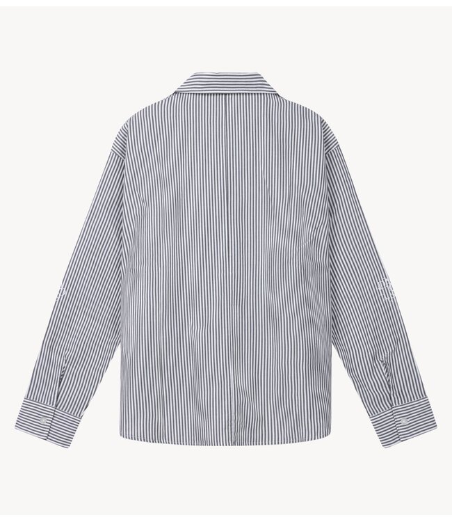 10DAYS Shirt shirt stripes white/charcoal