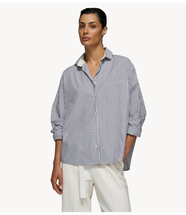 10DAYS Shirt shirt stripes white/charcoal