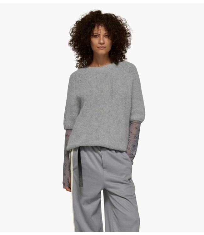 10DAYS Trui short sleeve knit sweater light graphite