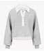 OU. Trui Sweater Polo Retouche grey melange