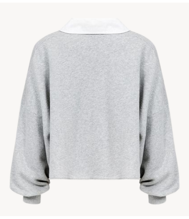 OU. Trui Sweater Polo Retouche grey melange