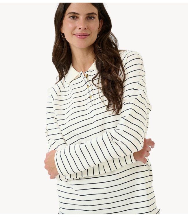 Cream Top CRVerma Polo Whisper Navy Stri