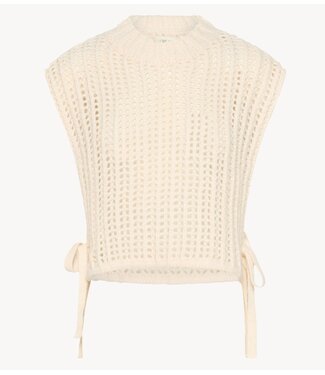 Cream Top CRWullie Knit Slipover Whisper White