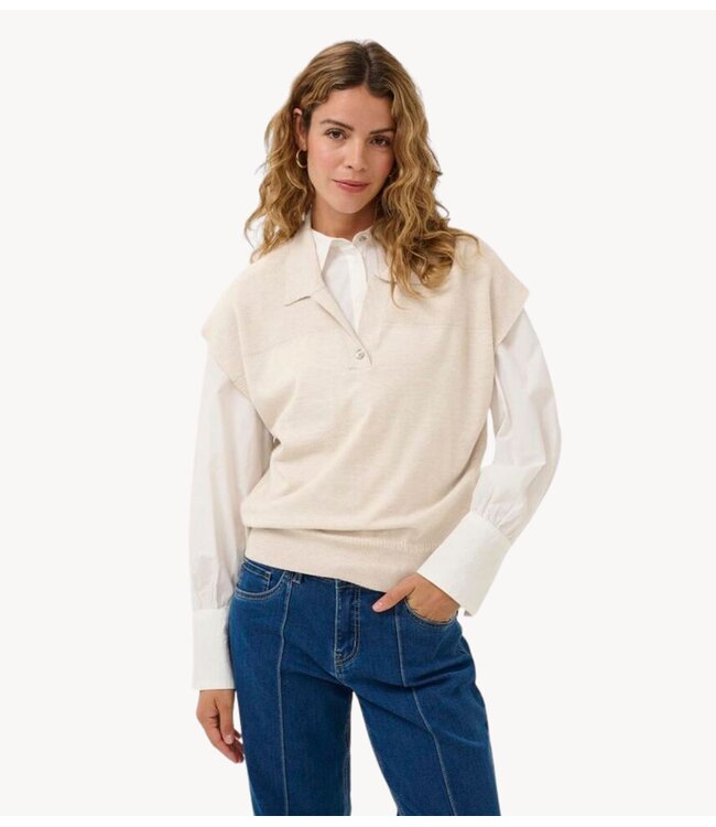 Cream Top CRDela Slipover Oat melange