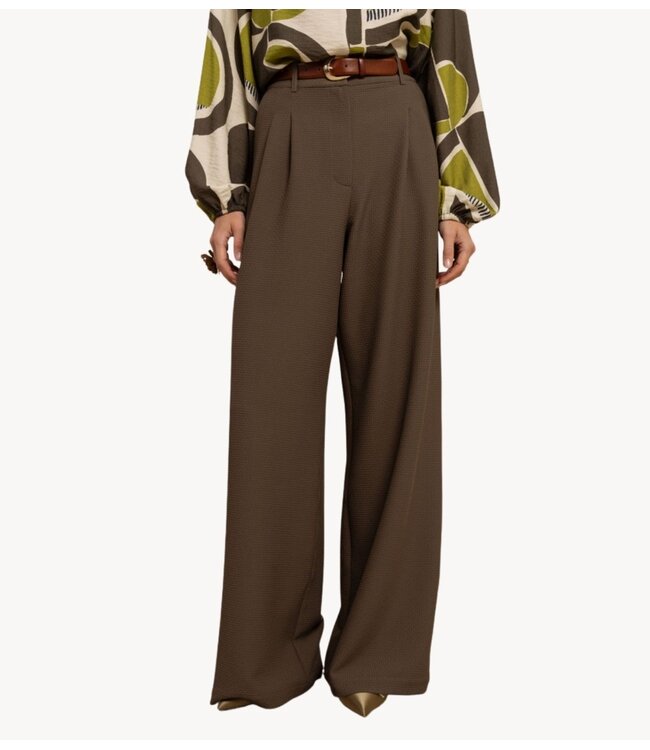 Studio Anneloes Broek Skye waffle trousers new army