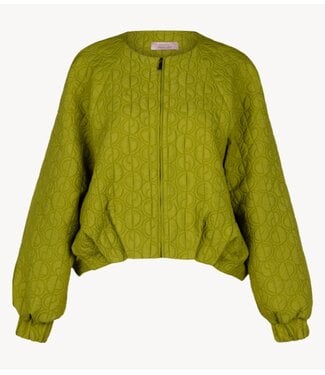 Studio Anneloes Jack Luun jacquard jacket dark lime