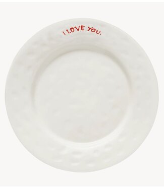 Anna+Nina Breakfast Plate I Love You  White