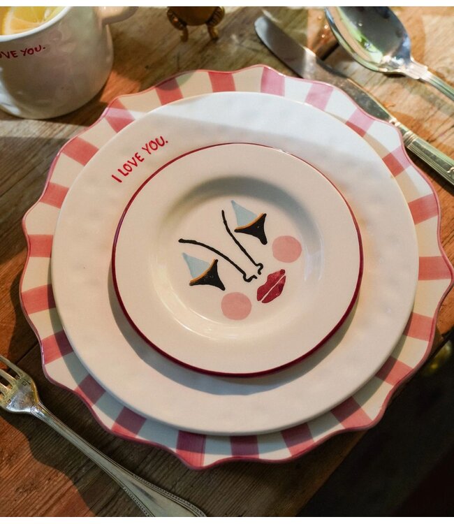 Anna+Nina Breakfast Plate I Love You  White