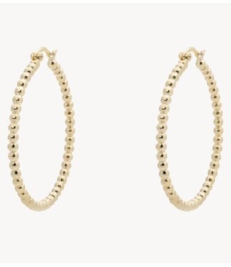 Anna+Nina Oorbellen solstice big hoop earrings brass goldplated essential