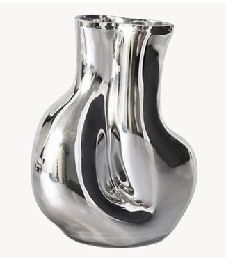 HKLIVING Vaas Gleam glass vase, chrome