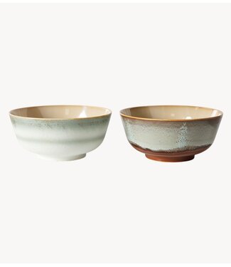 HKLIVING Kom 70s ceramics: ramen bowl,  verge (set of 2)