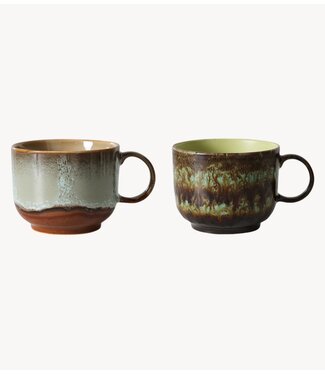 HKLIVING Mok 70s ceramics: tea cups, odyssey  (set of 2)