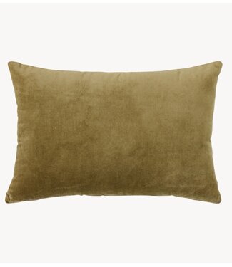 HKLIVING Kussen Velvet cushion army green  (60x40cm)