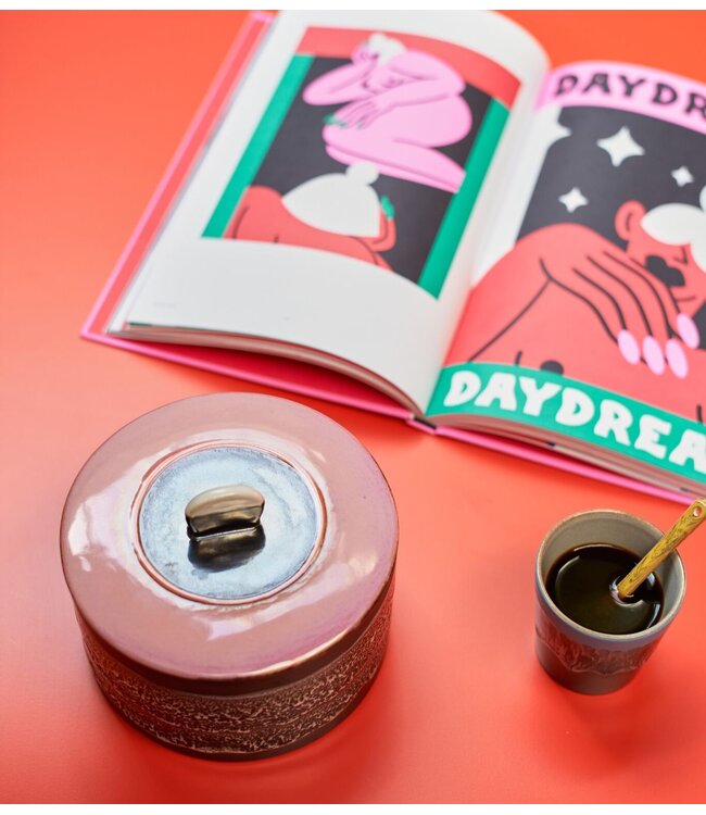 HKLIVING Koektrommel 70s ceramics cookie jar disco