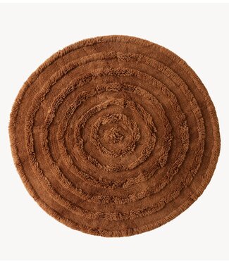 HKLIVING Vloerkleed Round woolen rug mahogany (ø150cm)