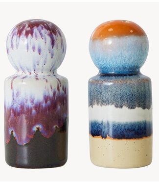 HKLIVING Peper en zout 70s ceramics: pepper & salt jar, stargaze