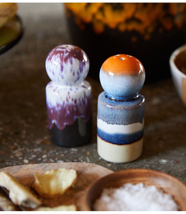 HKLIVING Peper en zout 70s ceramics: pepper & salt jar, stargaze