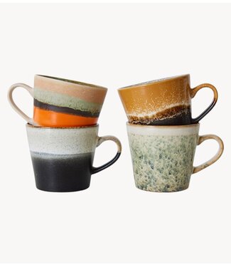 HKLIVING Mok 70s ceramics: cappuccino mugs, verve (set of 4)