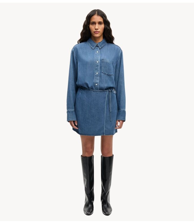 Samsøe Samsøe Jurk SASKY DRESS 15645 MEDIUM DENIM BLUE