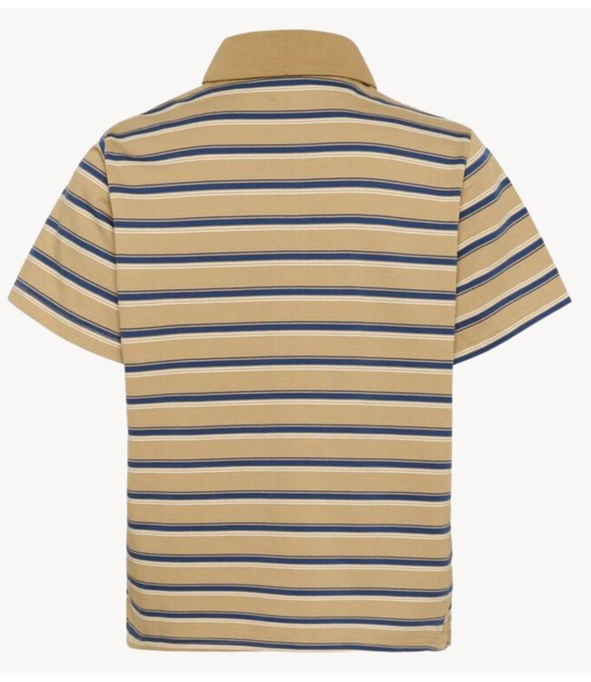 My Essential Wardrobe Top MWAsla Polo Tee Light Capers Strip