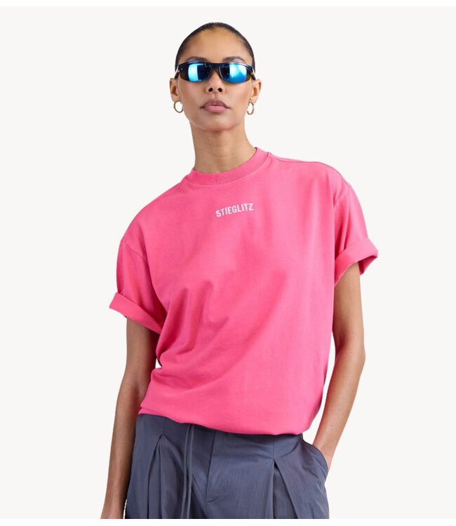 Stieglitz T-shirt Basic Worn-out Oversized T-shirt Coral