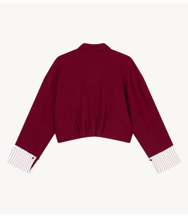 Refined Department Blouse ladies knitted relaxed cropped blouse LYLOE bordeau