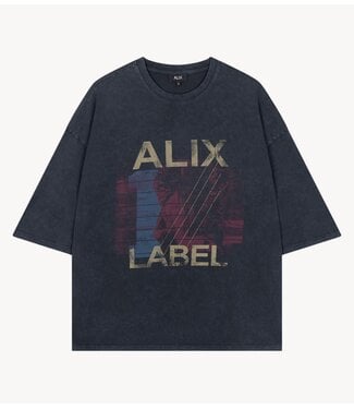 Alix The Label T-shirt ladies knitted band t-shirt charcoal grey