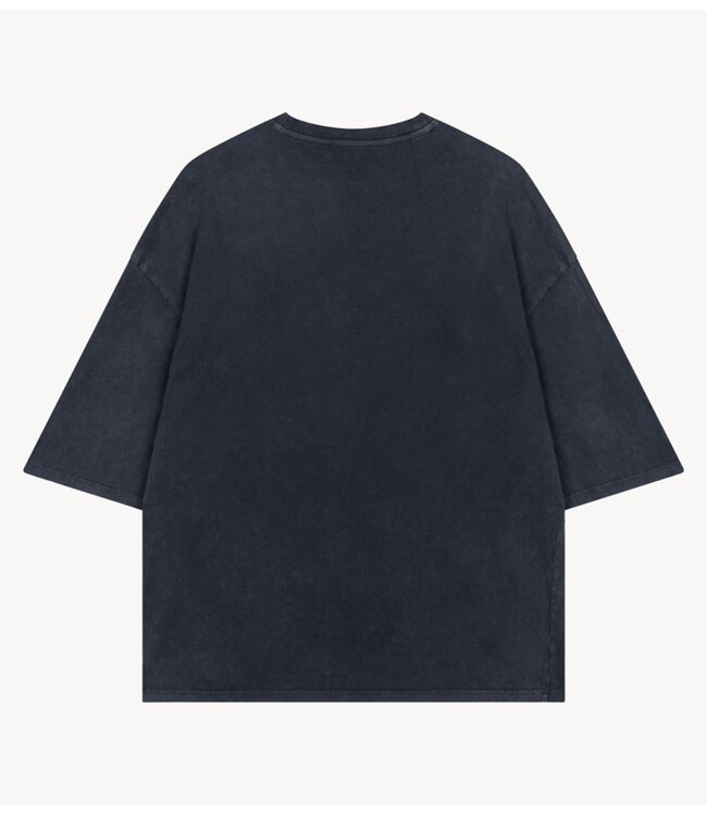 Alix The Label T-shirt ladies knitted band t-shirt charcoal grey