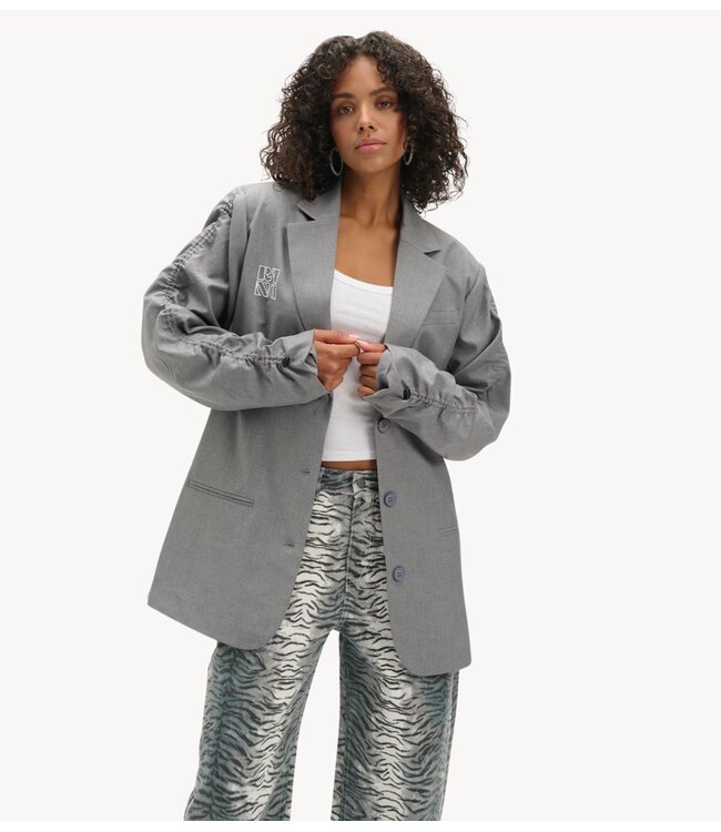 Refined Department Blazer ladies woven oversized blazer JENNY LIGHT GREY